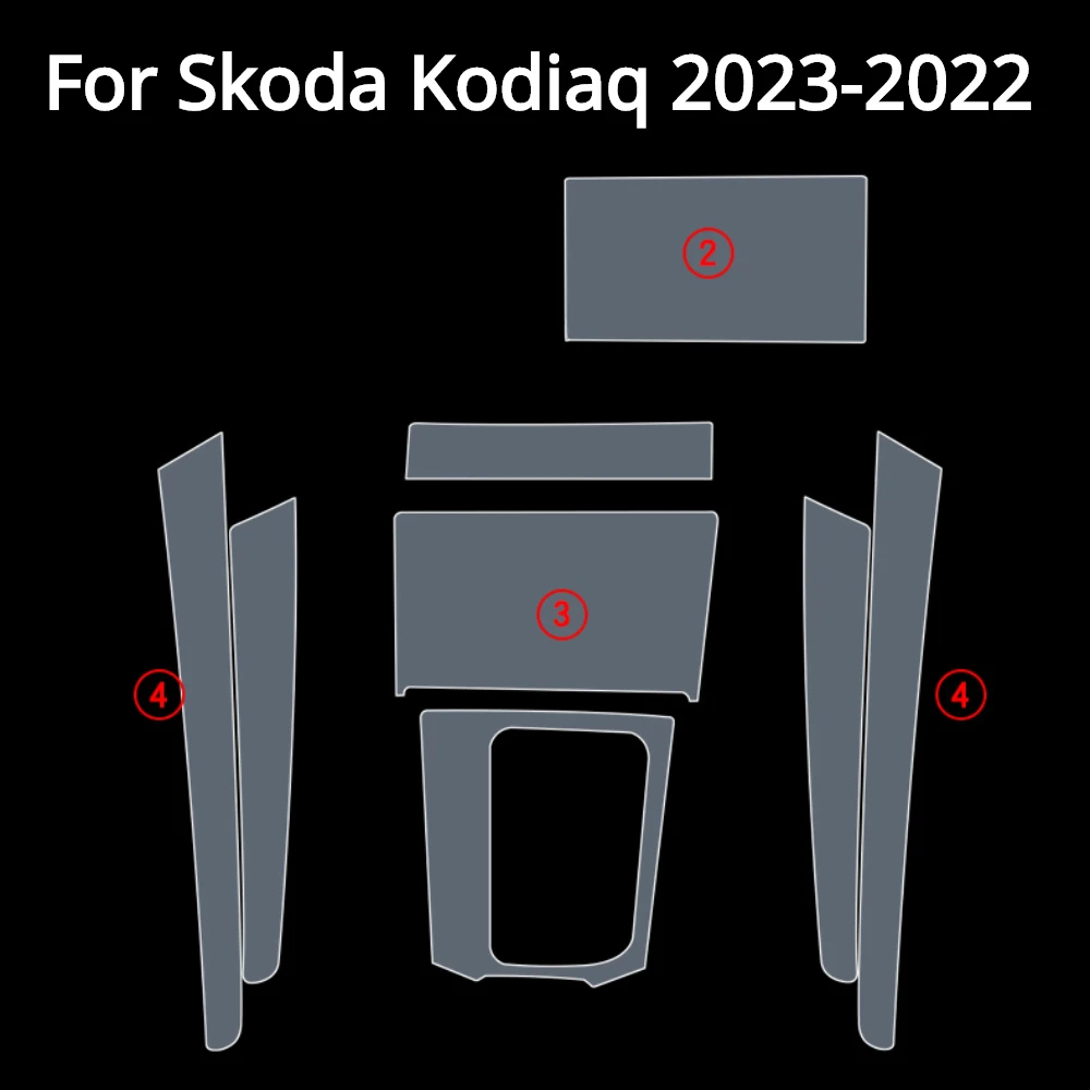 스코다 코디아크 2023 2022 자동차 인테리어 액세서리 필름, 투명 TPU 기어 패널 센터 콘솔 스크래치 방지 필름 수리