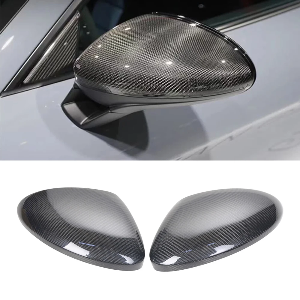 Rhd Dry Carbon Fiber Mirror Cover Side Rear View Mirror Caps Per Porsche 718 Cayman Boxster 2016Up