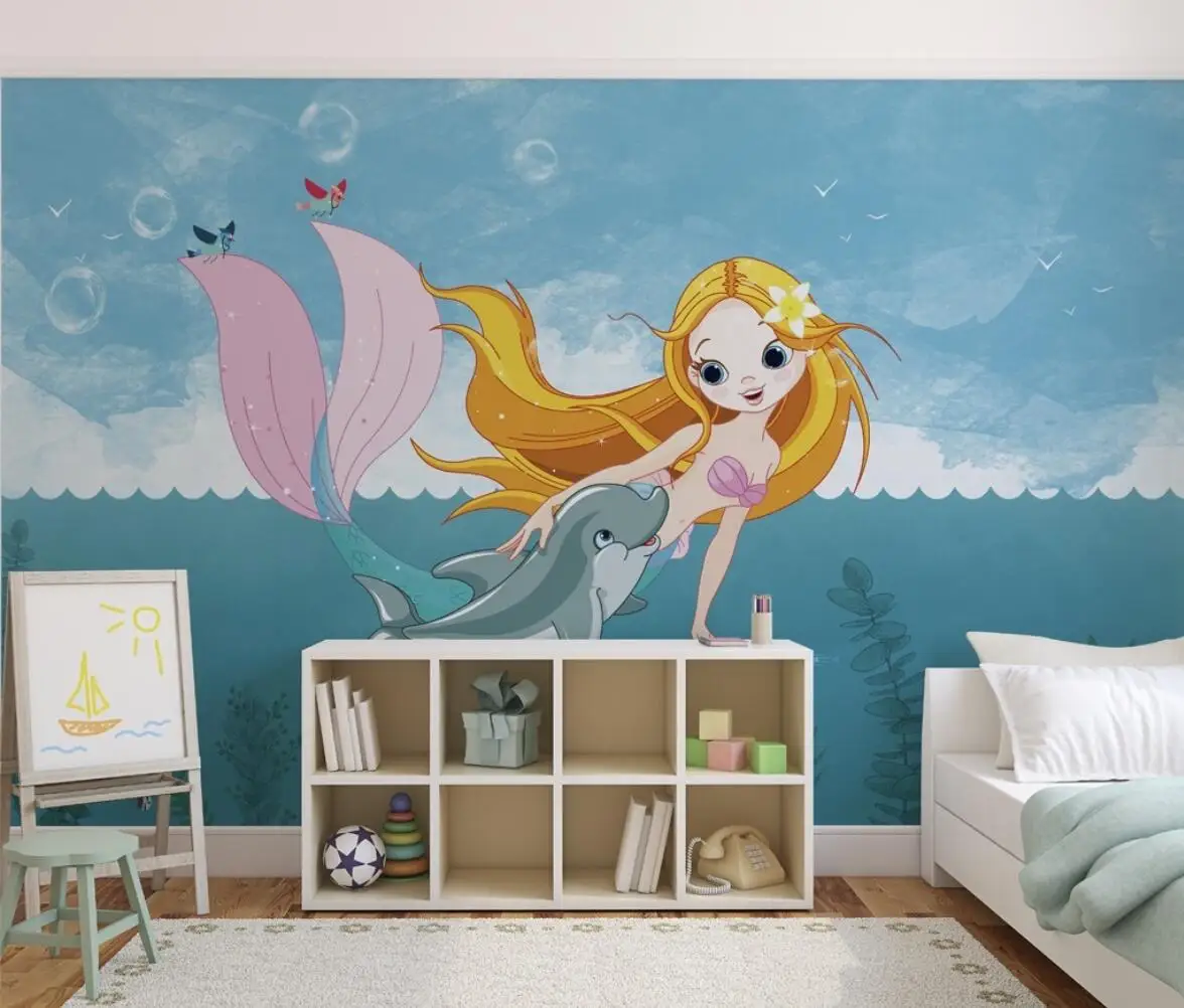 Papel de parede sereia dos desenhos animados