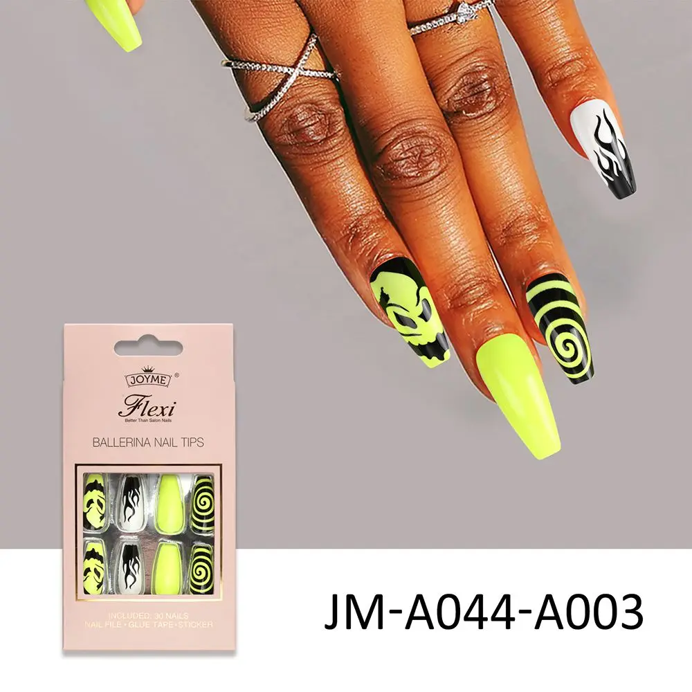 24Pcs/Box Halloween Decor Press-On False Nails