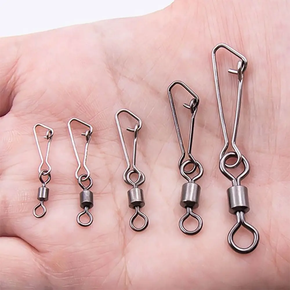 New Stainless Steel Rolling Swivel Snap Bearing 8 Word Loop Tackle Tool Swivels Tackle