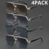 4PACK Men's and Women's Metal Half Frame Fashion Glasses Couple Party Casual Glasses Lover Gift Christmas Gift
