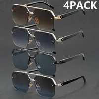 4PACK Men's and Women's Metal Half Frame Fashion Glasses Couple Party Casual Glasses Lover Gift Christmas Gift