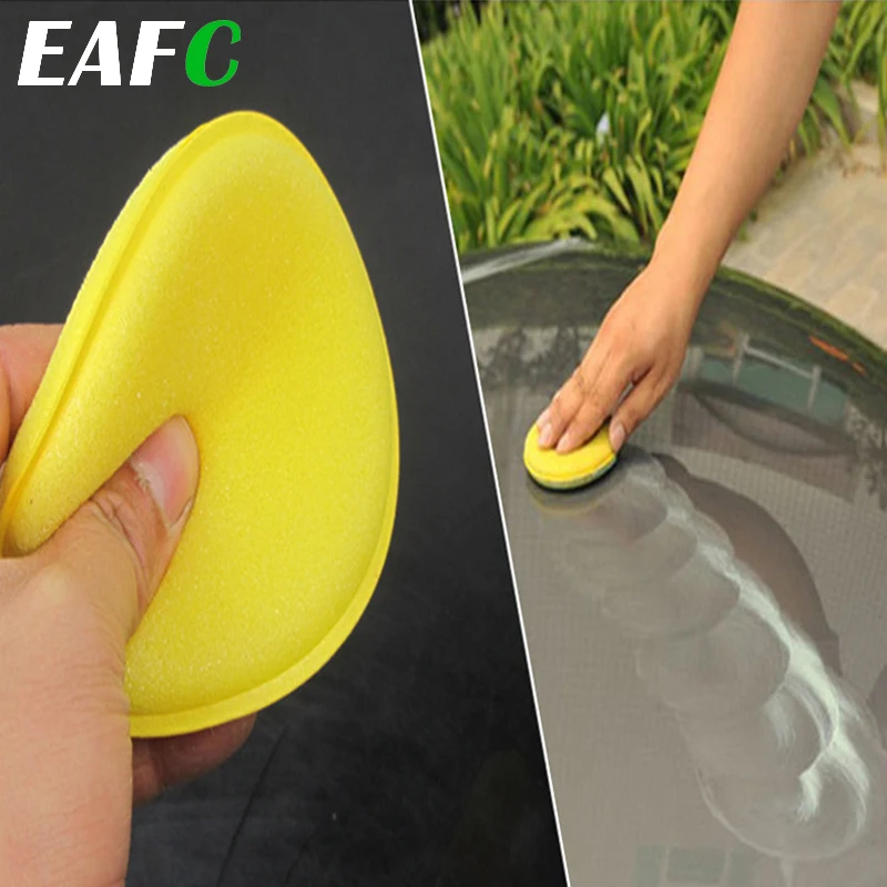 Car Cleaning Sponge 12pcs/lot Car Vehicle Wax Polish Foam Sponge Hand Soft Wax Yellow Sponge Pad/Buffer for Car Detailing Care Wash Clean
