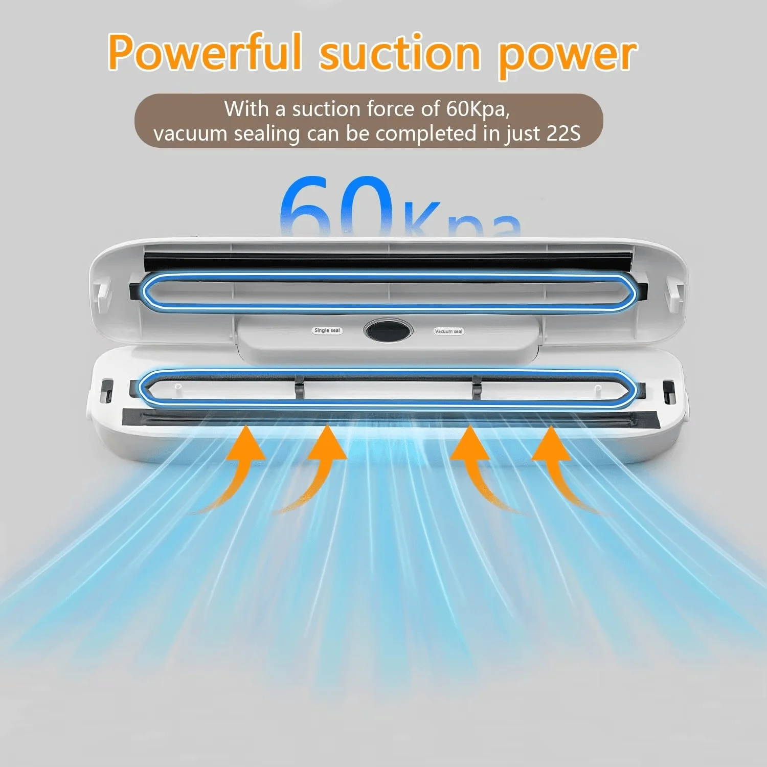 Electric Automatic Food Sealer Packaging Device,Use Kitchen Vacuum Sealing Tool for Meat Fruit Vegetable Long Time Fresh Storage 4