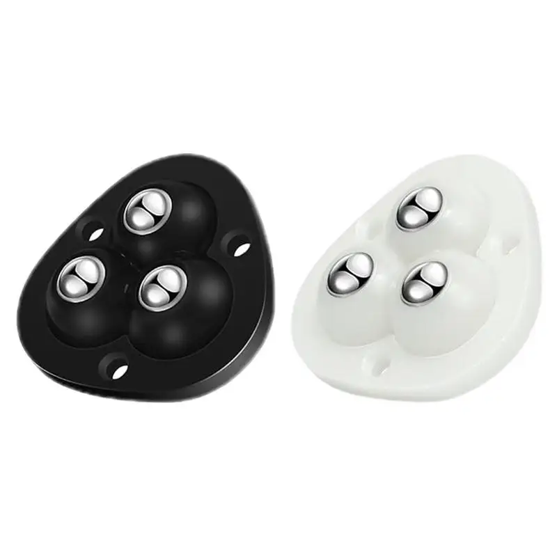 

4Pcs Self Adhesive Mute Ball Universal Wheel 3 Beads Furniture Casters Wheels Stainless Steel Wheel 360 Degree Rotation Pulley