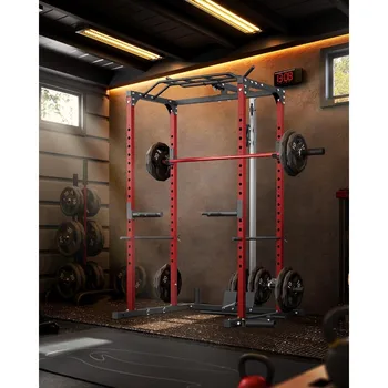 Power Cage Power Racks for Home Gym with Pulley System 1200LBS Weight Capacity MultiFunctional Squat Rack for Strength Workout 6