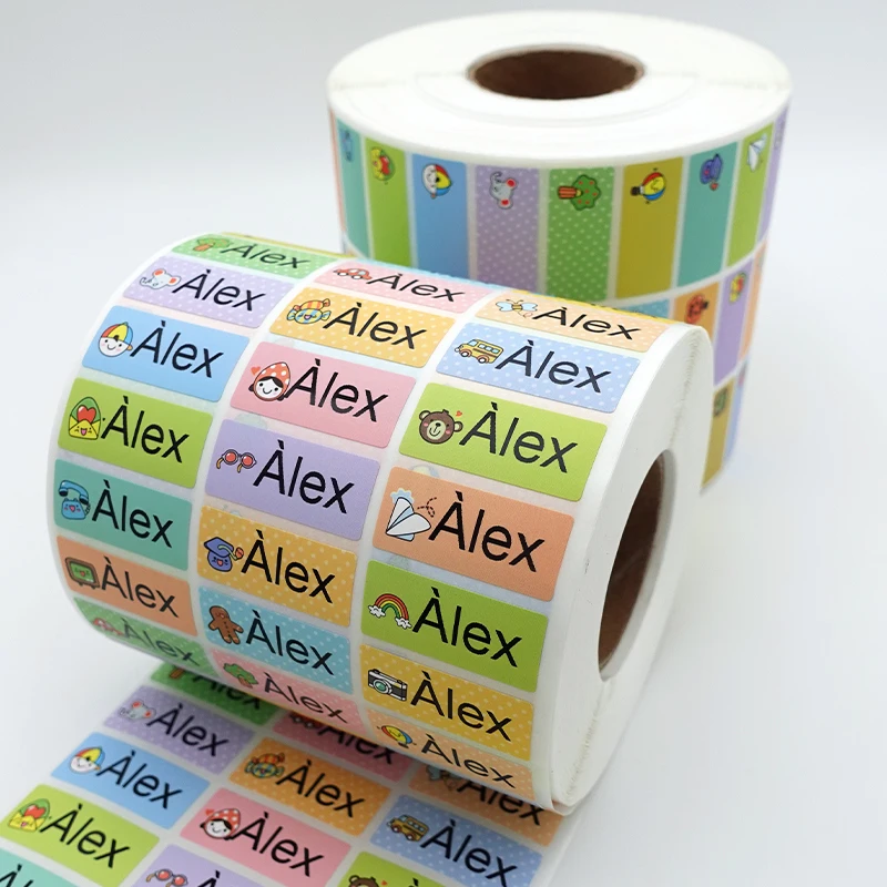 120Pcs Name Tag Customize Name Stickers Waterproof Personalized Cute Labels for Children School