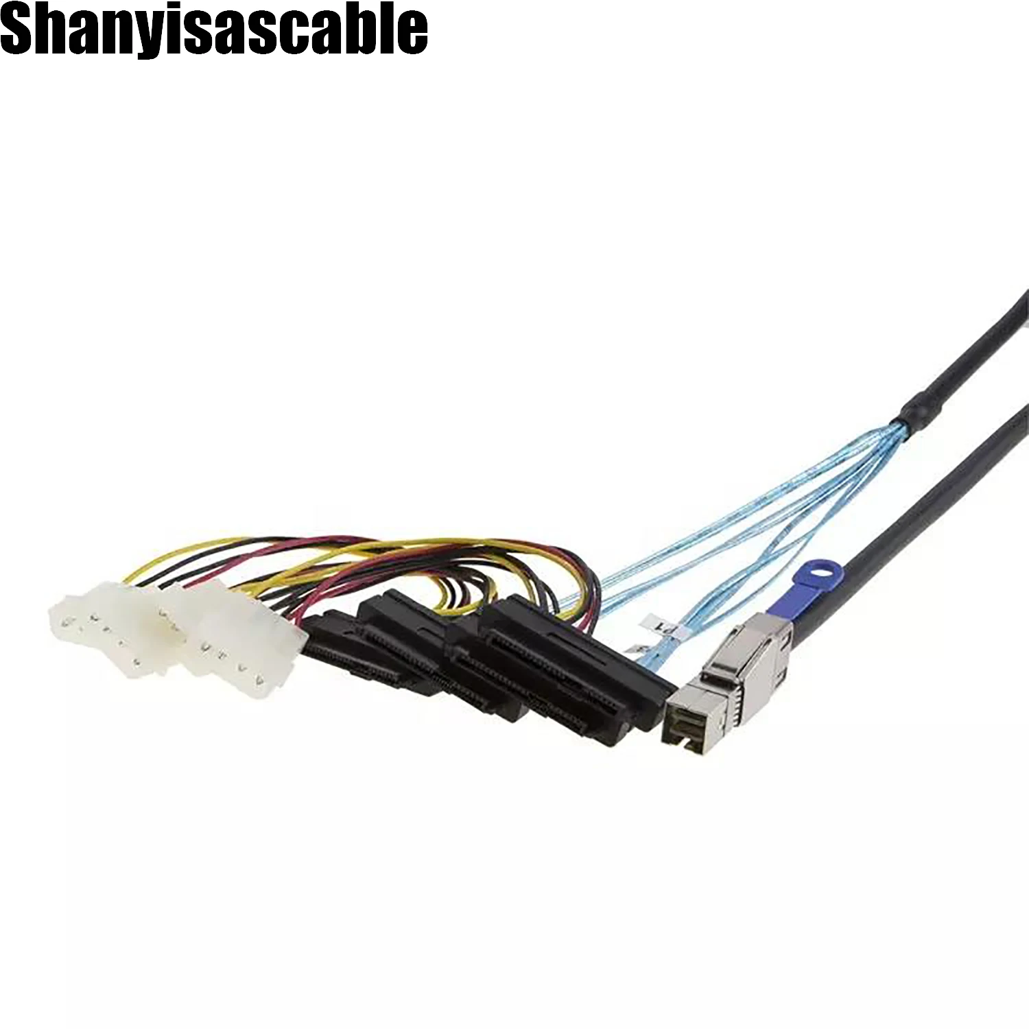1.0M Mini SAS HD SFF-8644 to SFF-8482 with 4X Molex Power Connectors for Raid Controller to Hard Drive cable