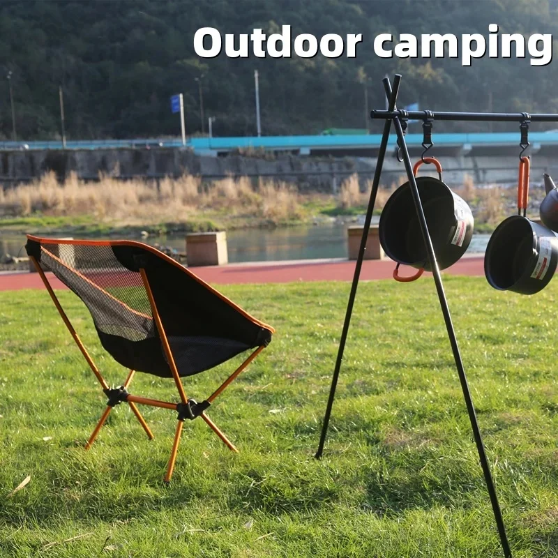Chaise de camping pliante portable ultra-légère en alliage d'aluminium avec dossier, pour pique-nique, pêche, randonnée, loisirs en extérieur