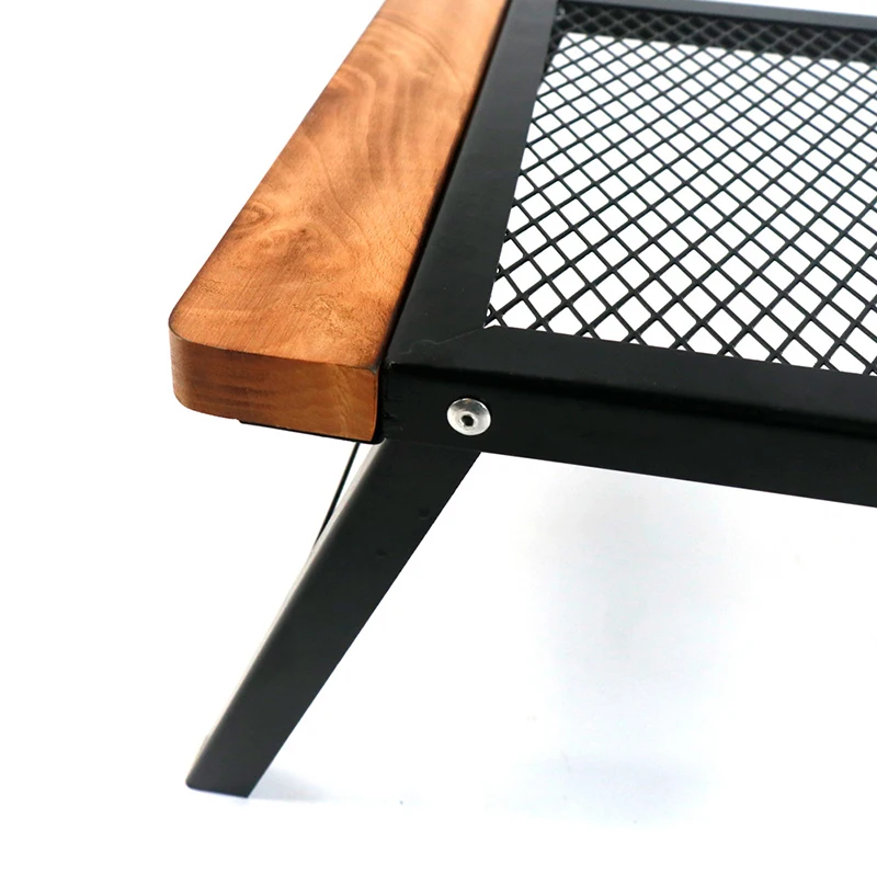 Outdoor Barbecue Iron Table Convenient Folding Net Table Campfire Grill With Handle Camping Barbecue Cooking Rack foldable table