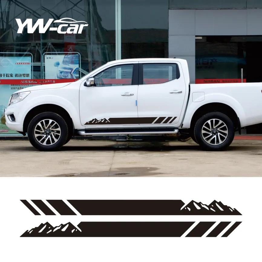 

Автомобильные наклейки для Nissan Navara Pickup, дверные боковые полосы, фотографический виниловый декоративный чехол для горного стиля, автомобильные аксессуары