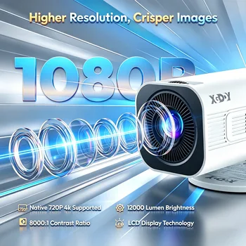 XGODY WiFi 6 Bluetooth Projector 2