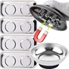 Circular Magnetic Parts Bowl 4" Magnetic Tray Rectangle Screw Storage Tray Stainless Steel Tools Tray for Auto Suction Pad Tools