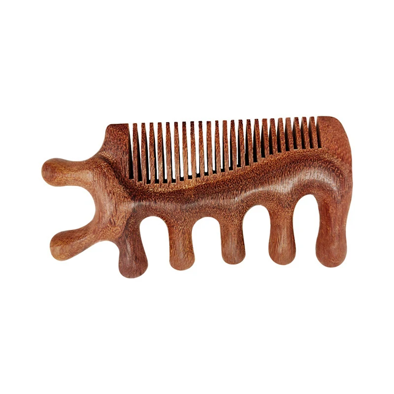 3 In 1 Meridian Massage Kamm Sandelholz Kamm Meridian Anti-statische Styling Kamm Durchblutung Massage Werkzeug Gua Sha werkzeuge – Detail 6