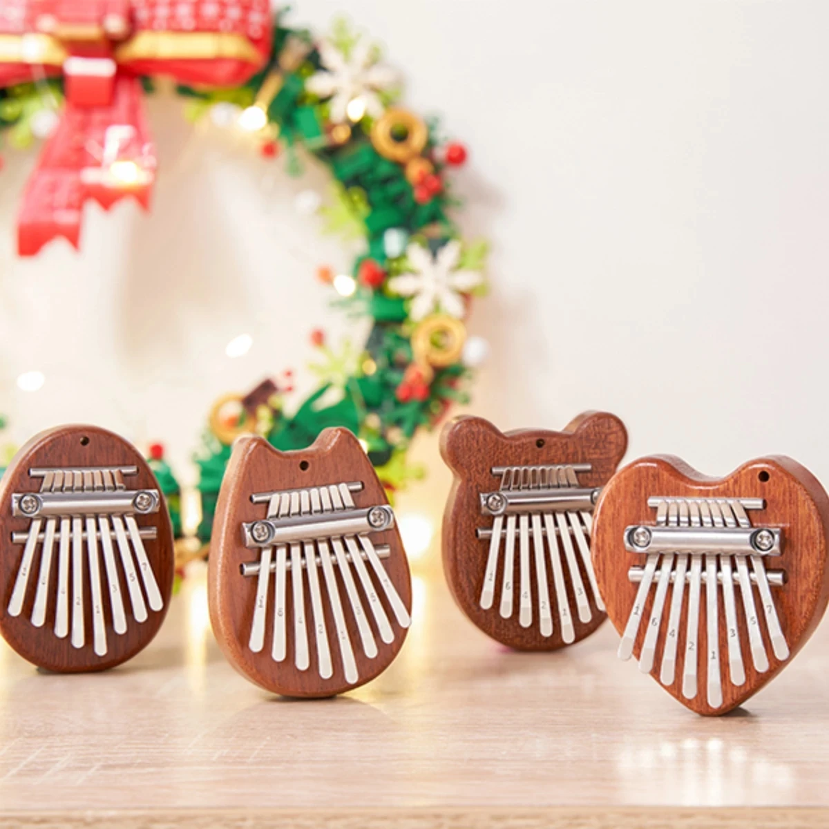 8 Key Mini Wood Kalimba Finger Thumb Piano Marimba Musical Good Accessories Pendant Gift wood kalimba piano