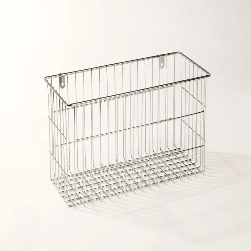 

Wire Basket Durable Cabinet Organizer, Silver Stuffed animal storage Woven basket Garden basket Shopping basket Crates Rattan fu