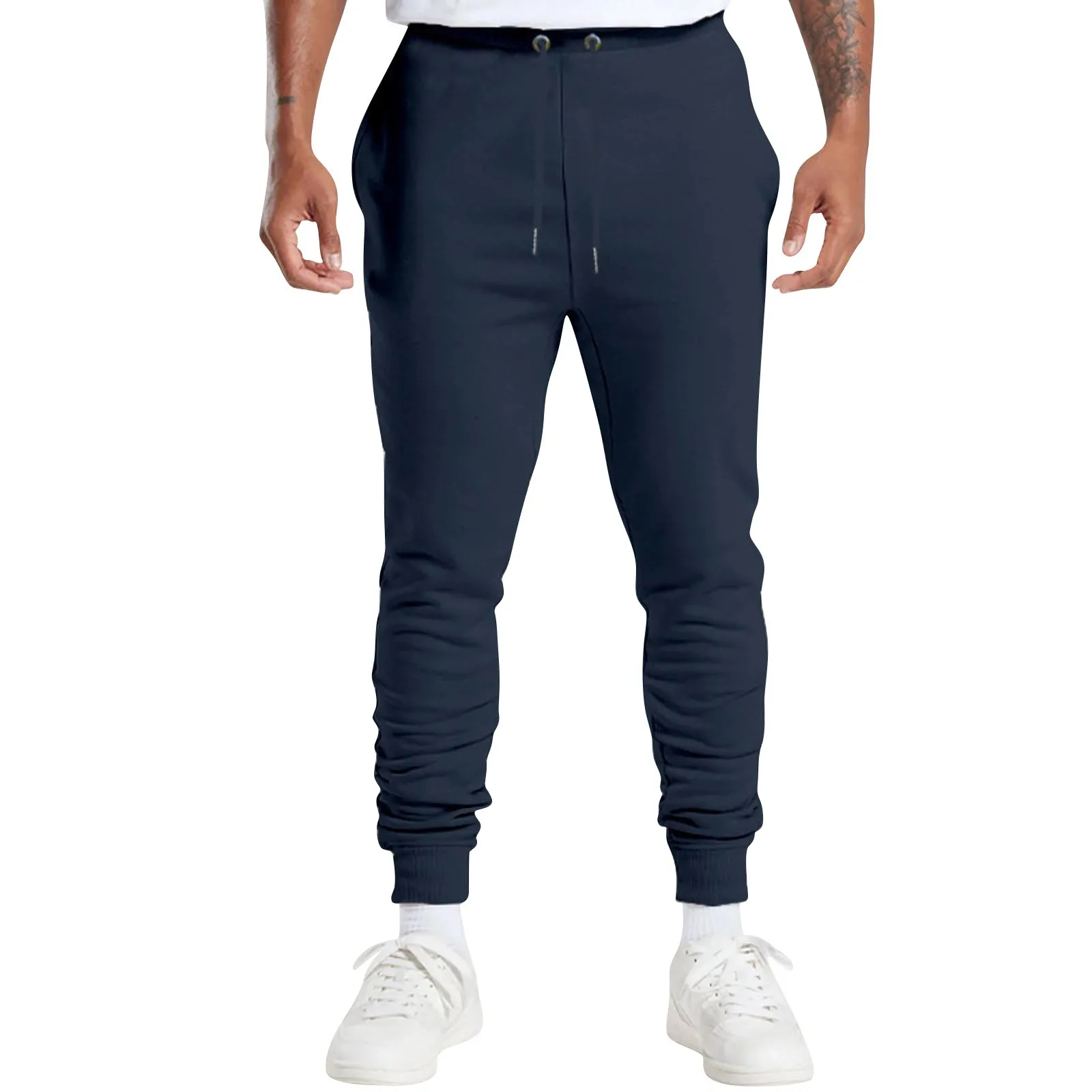 

Men'S New Sports Pants Solid Color Drawstring Casual Pants Skinny Pocket Sweatpants Spring Daily Outdoor Sports Trousers