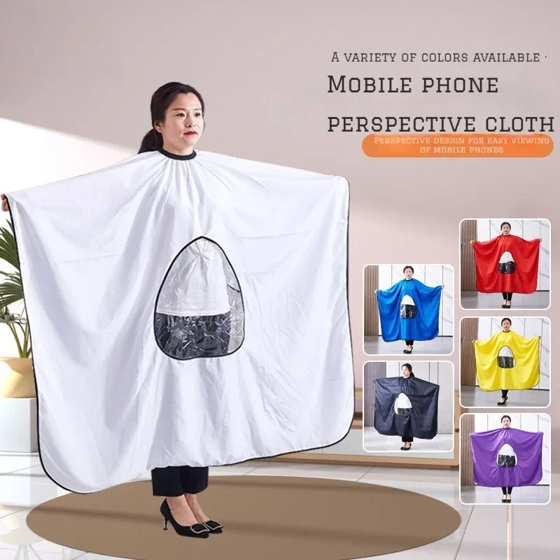 Hairdressing Cape Barber Cape Transparent Viewing Window Waterproof Haircut Cloak Apron Barber Shop Tool haircut cape hairdressing cape