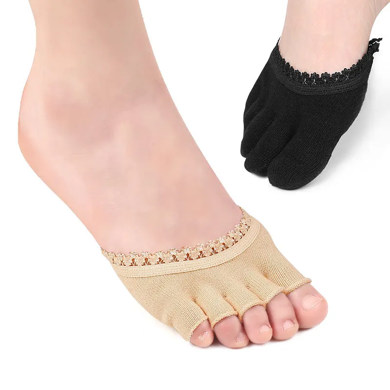Forefoot Pad Five Toes High Heels Wear-resistant Half Socks Lace Lace Invisible Sock Calluses Corns Foot Pain Care for Women Man