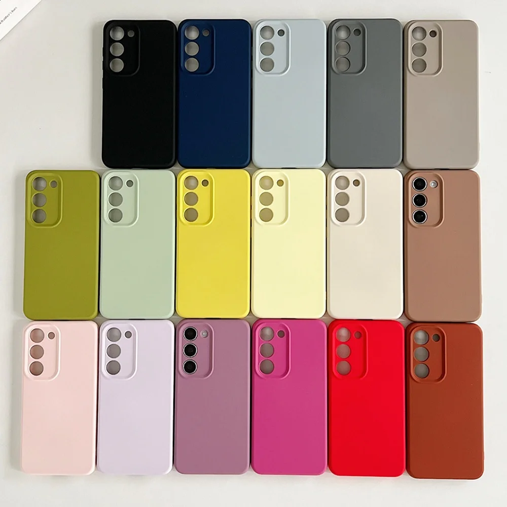 Luxuriöse Flüssigsilikon-Hülle in Unifarben für Samsung Galaxy S26 S25 S24 S23 S22 Ultra S25 S24 Plus mit Linsenschutz und Stoßfestigkeit – Detail 2