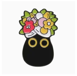 Vibrant Enamel Cartoon Pin Brooch - Fun Accessory for Bags, Jeans, and Hoodies (Antique Silver Plated)