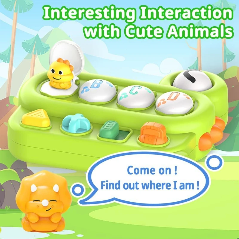 Interactive Pop Up Animals Toys Kids Hide Seek Switch Box 6 12 Months Cause and Effect Toys Montessori Development Sensory Toys 4