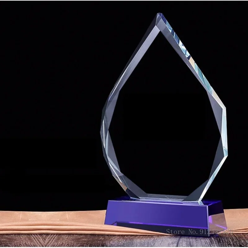 Customized Crystal Medal, Mountain Peak Shape ornament, Annual Meeting souvenir, craft gifts, Glass Trophy, Home Decoration, 1Pc