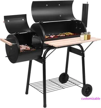 BBQ Charcoal Grill with Smoker 1