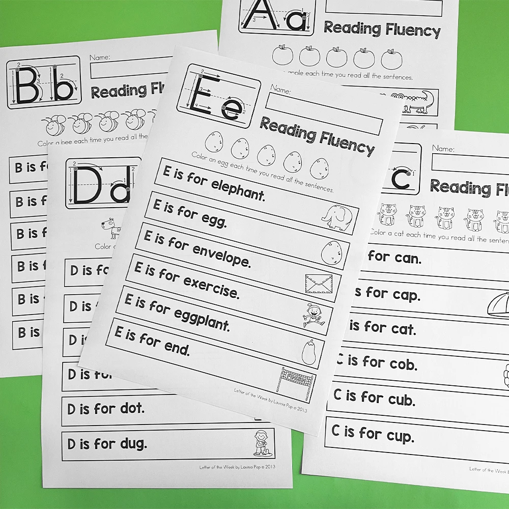 26 Pages English Letters Phonics A-Z Reading Fluending Montessori Alphabet Children's English Early Education worksheet 3