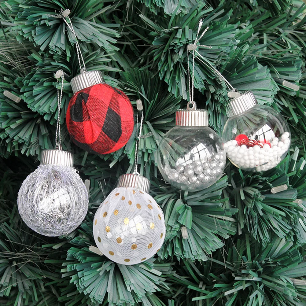 

9Pcs Christmas Balls Baubles DIY Christmas Tree Ornaments Transparent Refillable Christmas Ball Pedent For New Year Xmas Decor