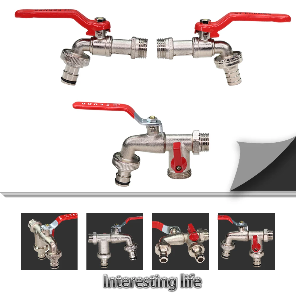 1Pc Rubinetto In Ottone A 2 Vie E 1 Via Giunto 1/2 ''Ibc Connettore Serbatoio Acqua Tubo Da Giardino Irrigazione Rubinetto Adattatore Raccordo Di Rica