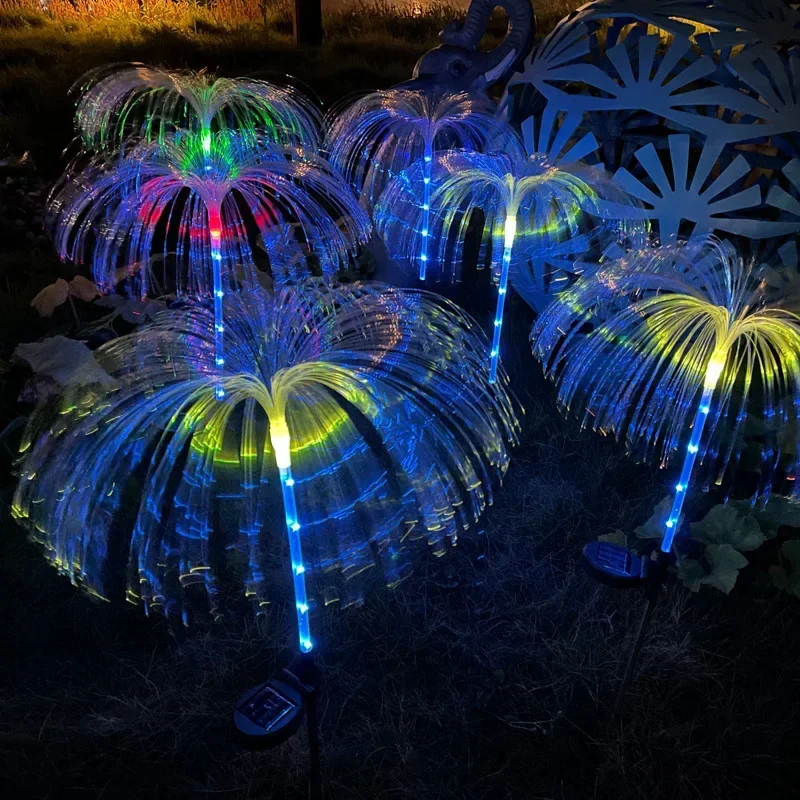 Solar Garden Lights Outdoor Waterproof Fiber Optic Jellyfish Lawn Lights Outdoor Patio Villa Yard Decor 4