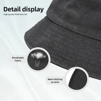 Unisex Distressed Denim Washed Bucket Hats Creepers Enderman Eyes Game Vacation Fishing Fisherman Hats Cartoon Bob Gifts Idea 3
