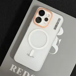 Luxury Magnetic Lens Protection Case - Shockproof Bumper Cover for OPPO Reno15 FS 5G (White)