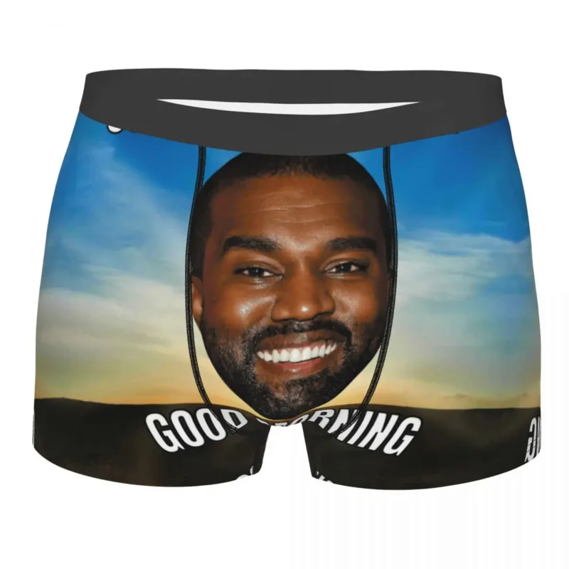 

Funny Kanye West Meme Boxer Shorts For Men 3D Print Sexy POP Rapper Underwear Panties Briefs Soft Underpants