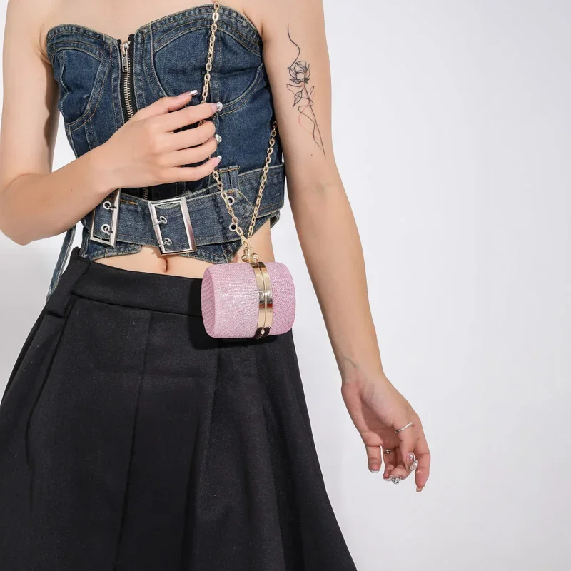 Mini Shoulder Bag Lipstick Coins Glitter Sparkling Storage Box Accessories Bag New Fashion Spring Autumn Crossbody Bag for Women