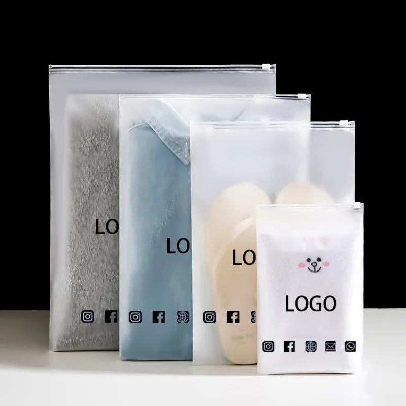 

Customized product、Custom Logo PVC/CPE/PP Bag Pouches Frosted Plastic Zipper Apparel Clothing Packaging Bag