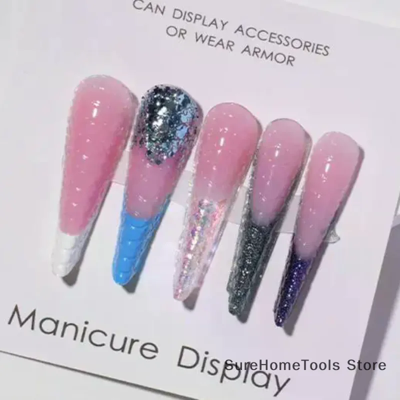 Transparent Full Cover Extension False Nail Tips - UV Gel Polish Sculpted Mold Press On Nails for Salon & DIY Manicure Tools