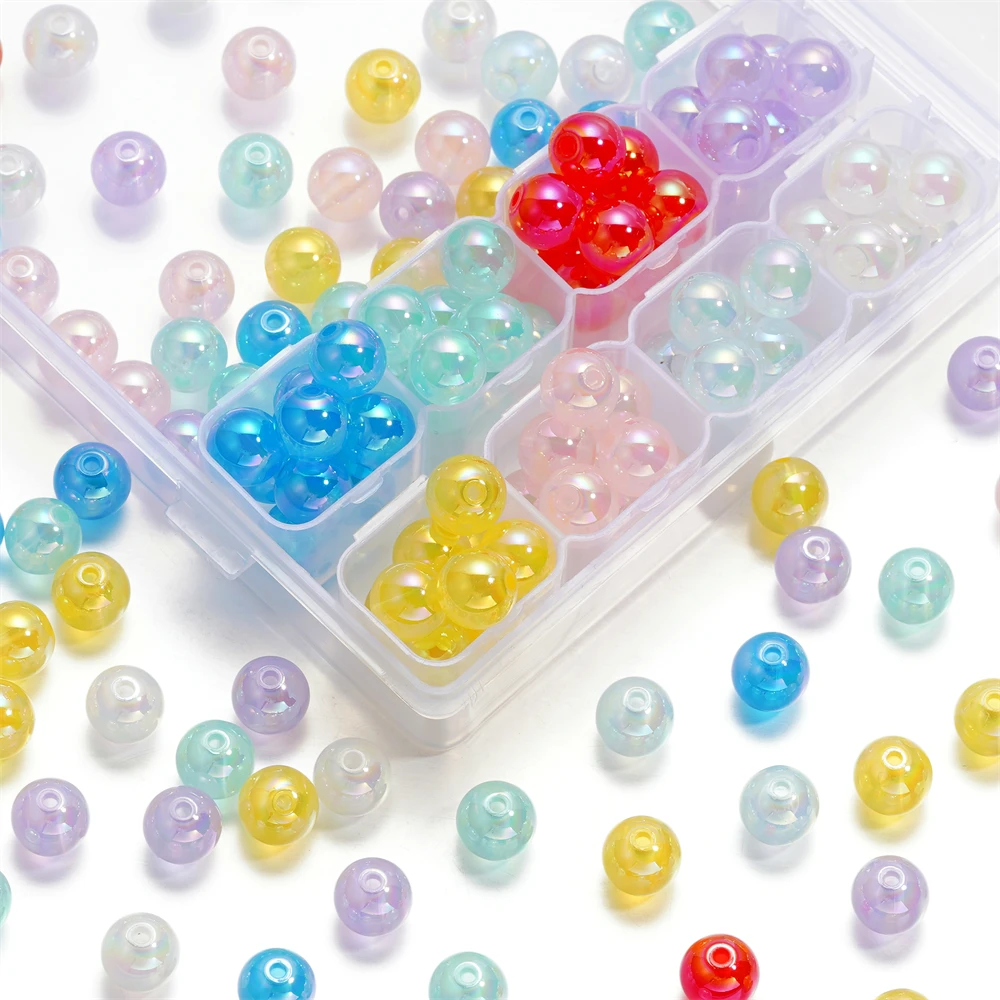30 teile/los Acryl perlen 9,5mm ab Farbe runde Abstand halter lose Perle für DIY Halskette Armband Schmuck Herstellung Zubehör liefert