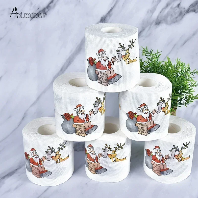 Toilet Roll Paper Christmas Toilet Roll Paper Home Santa Claus Bath Toilet Roll Paper Christmas Supplies Xmas Tissue Home New Year Decoration