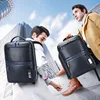 BOPAI Genuine Leather Fashion Backpack Men Commuter Business Large Capacity Computer Bag Multi-Functional Natural Cowhide Bags 2