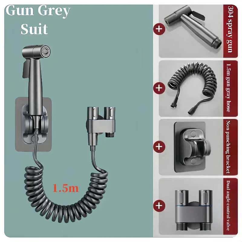 Premium Handheld Bidet Sprayer with Dual Control and Retractable Hose