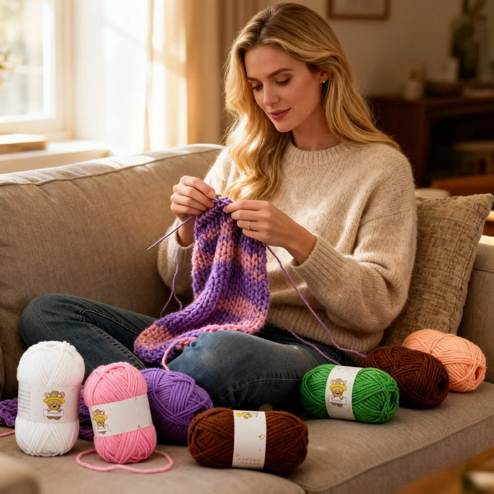 1 قطعة 50 جرام ماتي الشنيل غزل دمية الموضوع اليدوية الكروشيه محبوك المواد الصغيرة شريط الجليد الموضوع