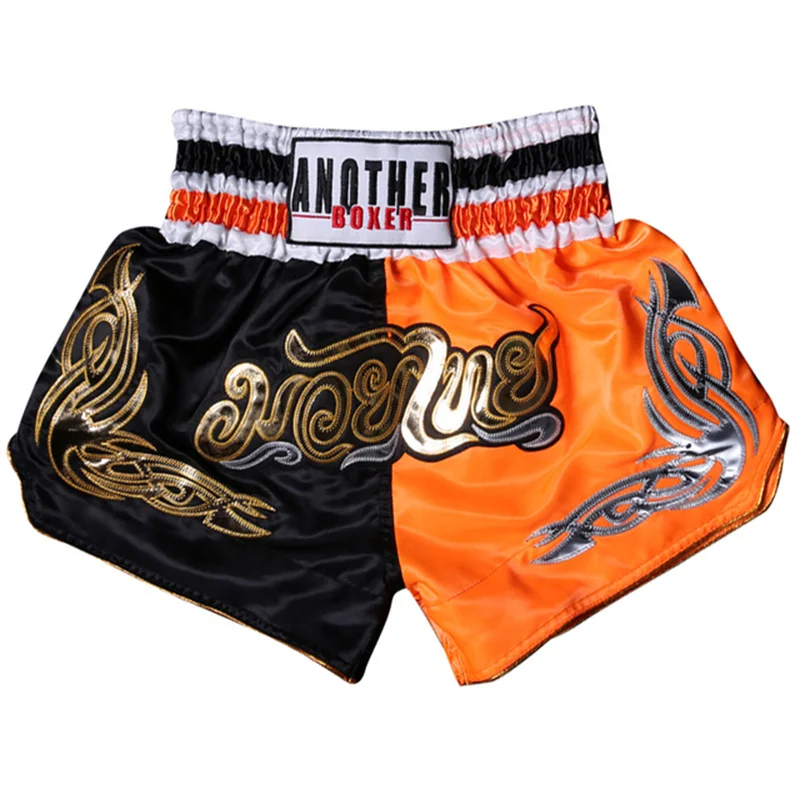 New Boxing MMA Shorts Mens Womens Embroidery Professional Combat Kickboxing Boy Girl Training Trunks Kids Muay Thai Pants