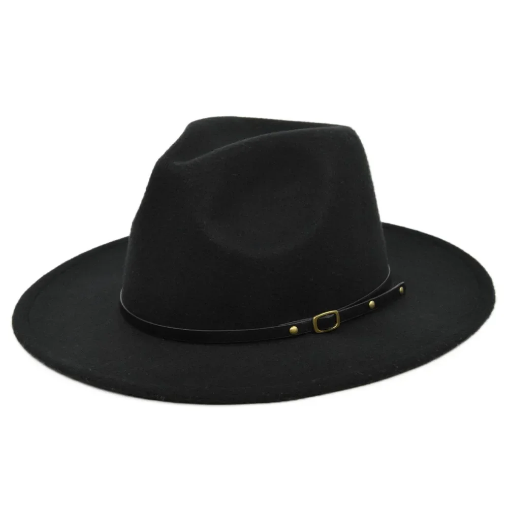

Designer Brand New Wool Jazz Hat Fedoras Retro Wool Hats for Women Men British Top Hat Chapeau Femme Hot Sale