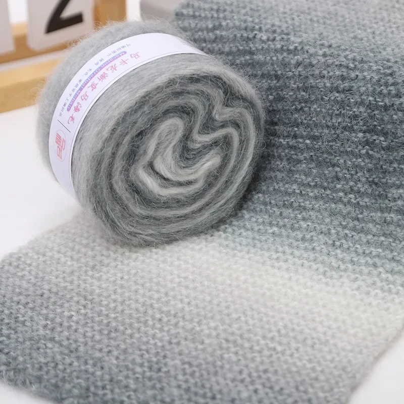 50g/Roll Gradient Colorful Mohair Multicolor Rainbow Yarn 200M Hand-Woven Soft Yarn For Knitting Crochet Sweater 5