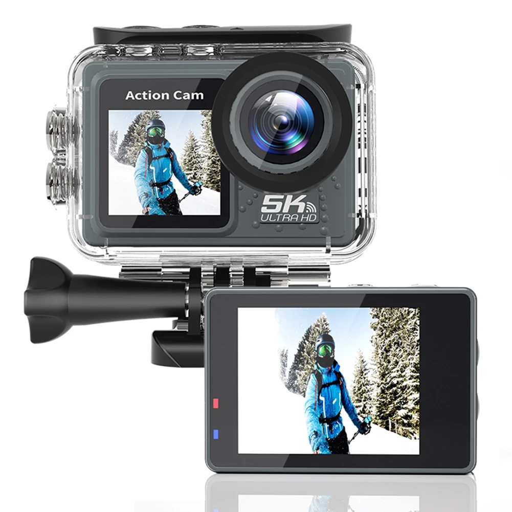 5K 4K 1080P Sport Camera Anti-shake WIFI Action Video Cam Dual Screen Outdoor Cycling Camera 30m Waterproof with Remote Control 2