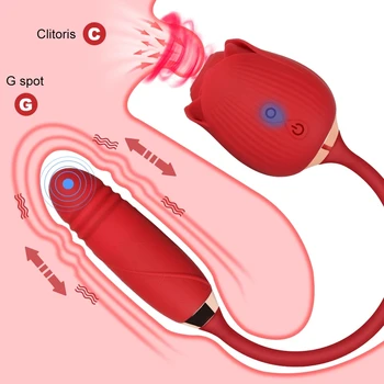 IPHISI Rose Vibrator Clitoris Sucking Stimulation Dildos Vagina Massage Double Heads Vibrator Sex Toys for Women Nipple Sucker 3