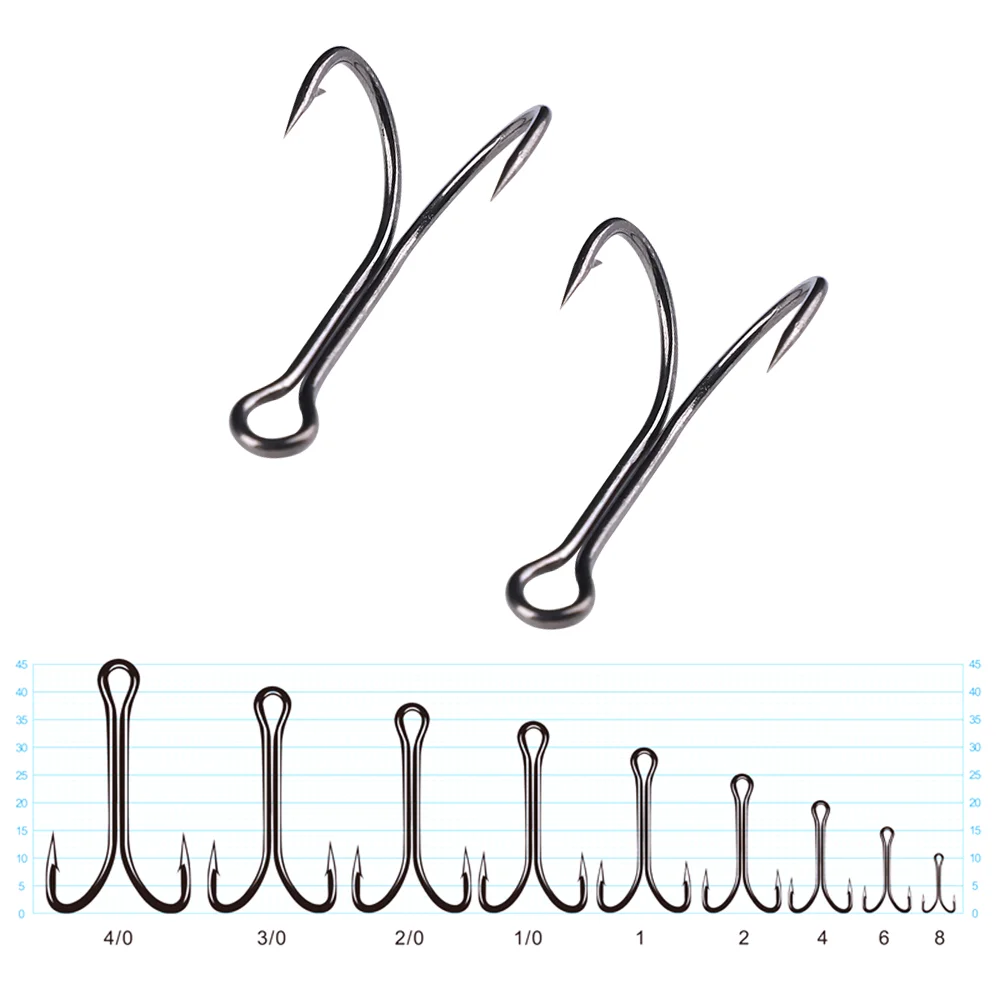 Custom High Carbon Steel Fly Tying Fishing Hooks Bass Barb Double Frog Hook for Fishing